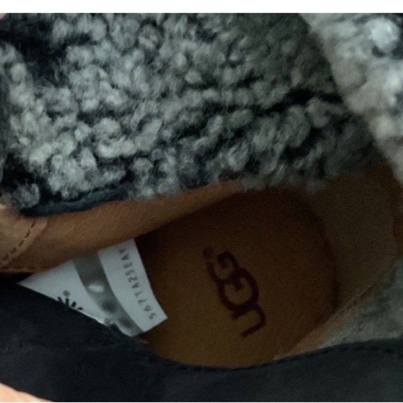 FINAL SALE πUGG Starlyn Leather Sneakers Black Shearling Lined NEW * - Picture 12 of 16